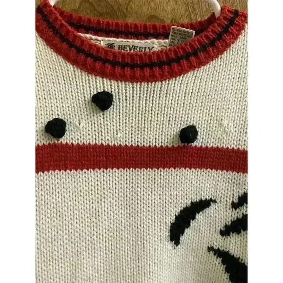 Vintage 90s Scottie Dog Knit Sweater By Beverly Hills Zoo Houndstooth Scottish L - Picture 3 of 10
